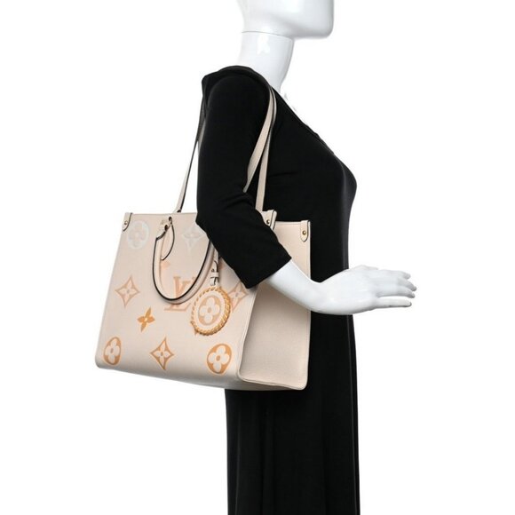 Authentic Louis Vuitton On The Go Tote Empreinte By The Pool Onthego MM Cream - Picture 2 of 10